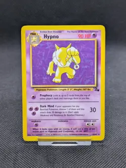 Pokemon Card Hypno 23/62 Fossil Set Non Holo Rare WOTC LP EXCELLENT - Image 1