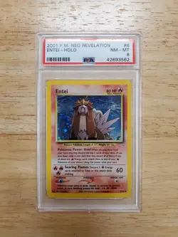 Pokemon PSA 8 NM-MINT 2001 Entei Neo Revelation Holo Card - Image 1