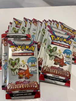 Pokemon Trading Card Game Scarlet & Violet Paldea Evolved Fun Pack Lot 145 Packs - Image 1