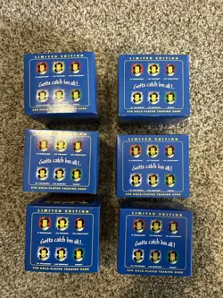 Pokemon 23k Burger King Gold Plated Trading Card Set Blue Box Lot Of 6 - Image 3