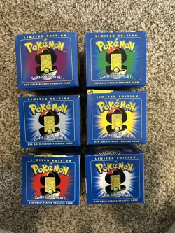 Pokemon 23k Burger King Gold Plated Trading Card Set Blue Box Lot Of 6 - Image 4