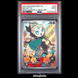 Meloetta 026 - 2025 Mega Evolution Illustration Rare Promo Pokemon Card - PSA 9 - Image 1