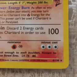 Charizard 4/130 Base Set 2 Holo Rare Pokemon TCG Card Wizards English - Image 3