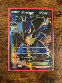 Pokemon Lucario EX Holo Full Art Ultra Rare Card Furious Fists 107/111 LP - Image 1