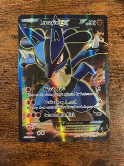 Pokemon Lucario EX Holo Full Art Ultra Rare Card Furious Fists 107/111 LP - Image 2