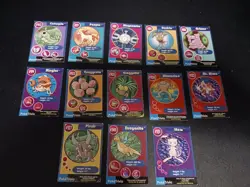 VINTAGE Pokemon PokeTrivia 1999 Burger King Card Lot Of 13 Mewtwo Movie LP to HP - Image 1