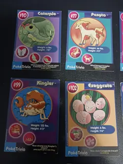 VINTAGE Pokemon PokeTrivia 1999 Burger King Card Lot Of 13 Mewtwo Movie LP to HP - Image 2