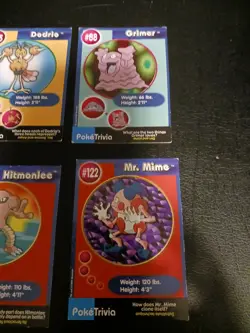 VINTAGE Pokemon PokeTrivia 1999 Burger King Card Lot Of 13 Mewtwo Movie LP to HP - Image 4