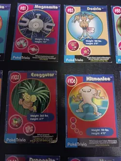 VINTAGE Pokemon PokeTrivia 1999 Burger King Card Lot Of 13 Mewtwo Movie LP to HP - Image 5