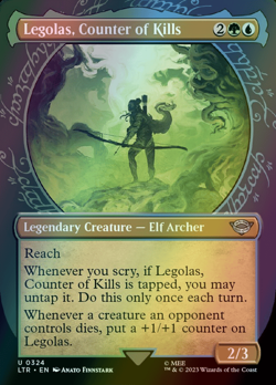 MTG Legolas, Counter of Kills Showcase Borderless Foil ** LTR ** English - Image 1
