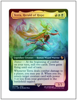 1x Terra, Herald of Hope, Extended Art Foil, Final Fantasy, Magic MTG NM - Image 1