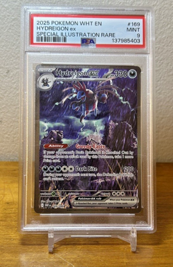 2025 POKEMON WHITE FLARE SPECIAL ILLUSTRATION RARE HYDREIGON EX #169 PSA 9 - Image 1