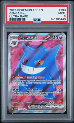 2024 POKEMON TEF EN-TEMPORAL FORCES ULTRA RARE #193 GENGAR EX PSA 9 - Image 1