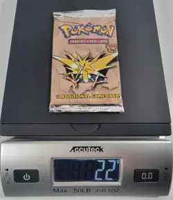 22g - HEAVY Pokemon TCG Fossil Set Booster Pack *NEW/SEALED* - Zapdos Art - Image 1