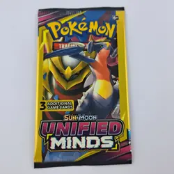 Pokemon Unified Minds Sun & Moon 3 Card Mini Booster Pack (Sealed) Light - Image 1