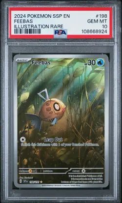 Pokemon TCG Feebas Holo Illustration Rare Card 198/191 Surging Sparks PSA 10 - Image 1