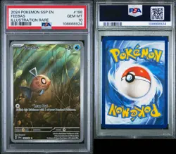 Pokemon TCG Feebas Holo Illustration Rare Card 198/191 Surging Sparks PSA 10 - Image 3
