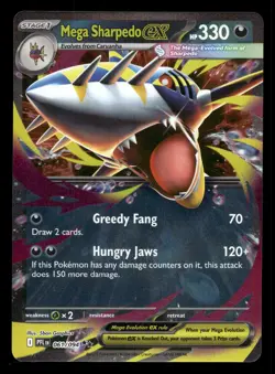 Mega Sharpedo ex 061/094 Double Rare Phantasmal Flames Pokemon NM - Image 1