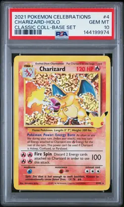 2021 POKEMON CELEBRATIONS CLASSIC COLL #4 CHARIZARD-HOLO PSA 10 - Image 1
