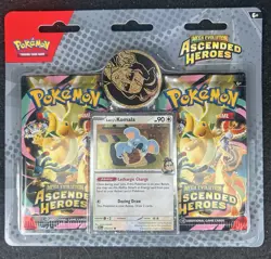 Pokemon Mega Evolution ASCENDED HEROES 2 Packs Larry Coin & Kamala Foil NEW - Image 1