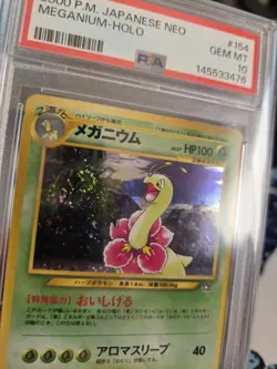 2000 Pokemon Japanese Neo Genesis Meganium Holo #154 PSA 10 LOW POP & NEW CERT - Image 2