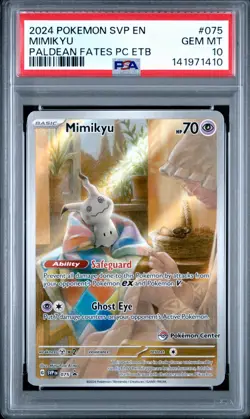 Mimikyu Promo SVP 075 Pokemon Center Paldean Fates PSA 10 - Image 1