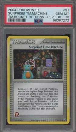 Pokemon Surprise! Time Machine EX Team Rocket Returns Reverse Holo #91 PSA 10 - Image 1