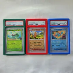 🔥 Pokemon TCG 🔥 Bulbasaur Squirtle Charmander 151 Stamp Promo 🔥 PSA 9 MINT 🔥 - Image 1