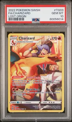 Pokemon Lost Origins Trainer Gallery Leon’s Charizard TG03/TG30 PSA 10 - Image 1