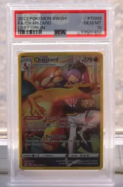 Pokemon Charizard TG03/TG30 Swsh11 Lost Origin TG Full Art Holo PSA 10 - Image 1