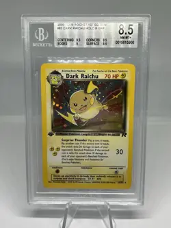 2000 Pokemon Team Rocket 1st Edition Dark Raichu 83/82 Secret Rare BGS 8.5 - Image 1