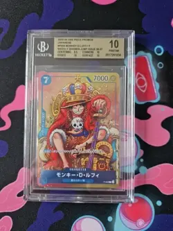 BGS 10 ONE PIECE Monkey D Luffy SHONEN JUMP P-043 PROMO Japanese - Image 1