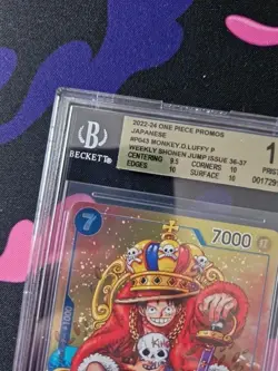BGS 10 ONE PIECE Monkey D Luffy SHONEN JUMP P-043 PROMO Japanese - Image 2