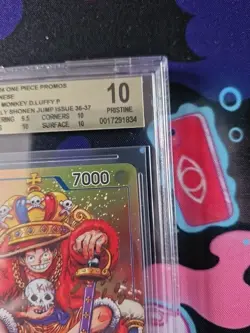 BGS 10 ONE PIECE Monkey D Luffy SHONEN JUMP P-043 PROMO Japanese - Image 3