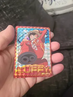 One Piece Holographic Trading Sticker MONKEY D. LUFFY, UCC Distribution New NM - Image 1