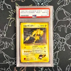 PSA 10 - Japanese Gym 2 Rocket's Zapdos HOLO Pokemon - Image 1