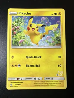 Pikachu 19/68 NM PIKACHU STAMPED Pokemon Deck Promo #15 - Image 1