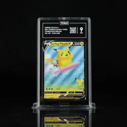 2021 POKEMON CELEBRATIONS #008 SURFING PIKACHU V TAG 9 - Image 1