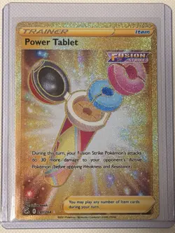 Pokemon TCG Power Tablet 281/264 Gold Secret Rare Pokemon Fusion Strike NM - Image 1