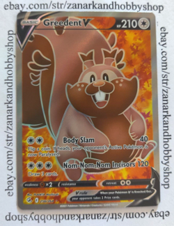 Pokemon Greedent V 256/264 Fusion Strike NM - Image 1