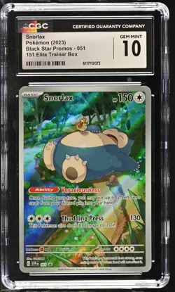 2023 Pokemon Black Star Promos Snorlax 151 Elite Trainer Box CGC 10 #051 - Image 1