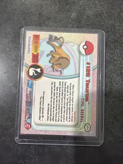 2000 Topps Pokemon TV Animation Edition Series 3 Non Holo #128 Tauros Blue Label - Image 2