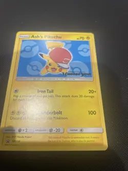 Ash's Pikachu SM114 Sun & Moon Black Star Promo I CHOOSE YOU! Pokemon 2017 CLEAN - Image 2