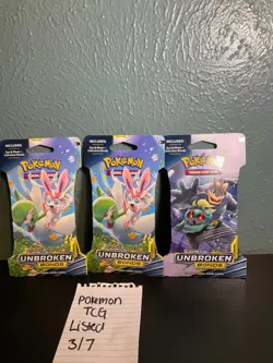Pokemon Sun & Moon Unbroken Bonds Sleeved Booster Pack Factory Sealed LOT OF 3 - Image 1