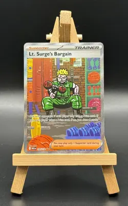 Pokemon Lt. Surge’s Bargain 185/132 Secret illustration Rare Mega Evolutions - Image 1