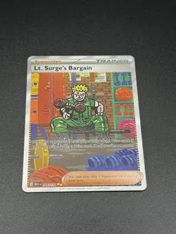 Pokemon Lt. Surge’s Bargain 185/132 Secret illustration Rare Mega Evolutions - Image 3