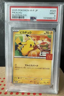 Pokemon Pikachu 020/M-P 2025 McDonald's Promo Japanese Regular PSA 9 - Image 1