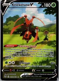 Kricketune V TG12/TG30 Holo Rare V Silver Tempest Trainer Gallery Pokemon NM - Image 1