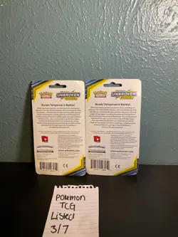 Pokemon Unbroken Bonds Checklane Blister Booster Packs Set 2 SEALED - Image 2