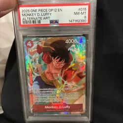 2025 ONE PIECE OP12-LEGACY OF THE MASTER ALTERNATE ART MONKEY D. LUFFY PSA 8 - Image 1